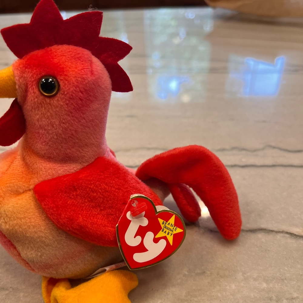 Ty Colorful Rooster Plush with Red and Orange